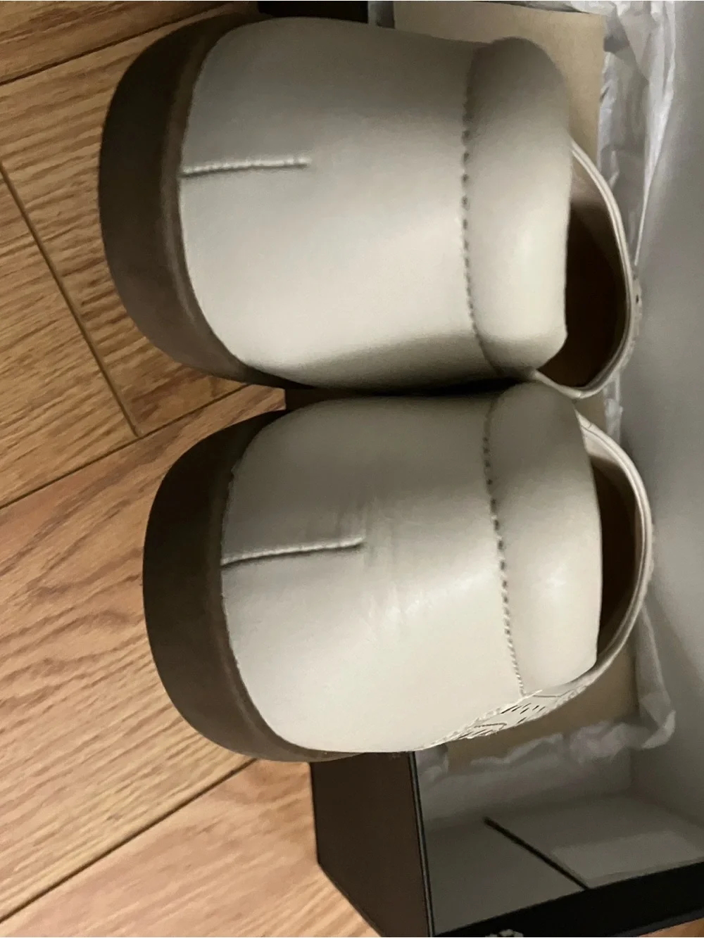Naturalizer Cream Perforated Leather Ballet Flats